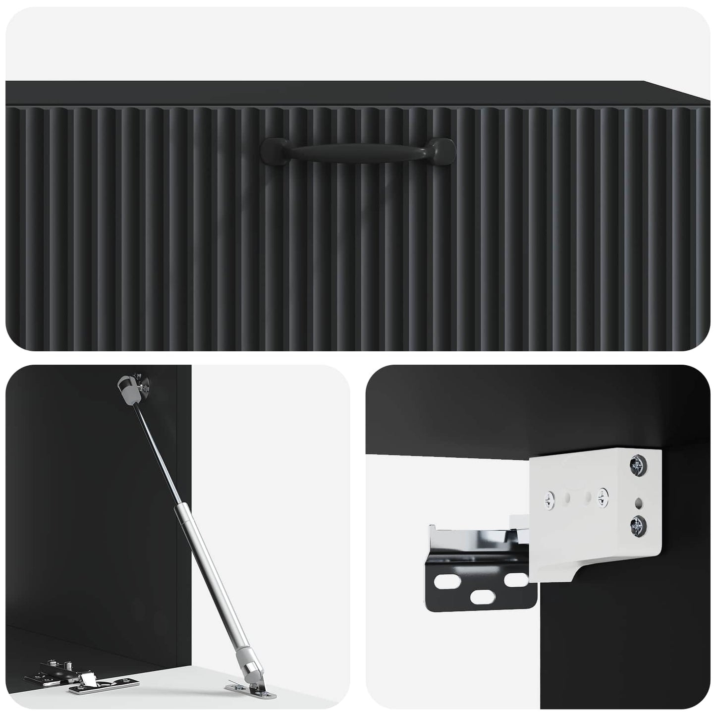 Mobile Porta TV da Muro Montaggio a parete Nero 98 x 41 x 30 cm