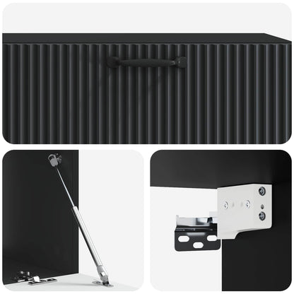 Mobile Porta TV da Muro Montaggio a parete Nero 98 x 41 x 30 cm