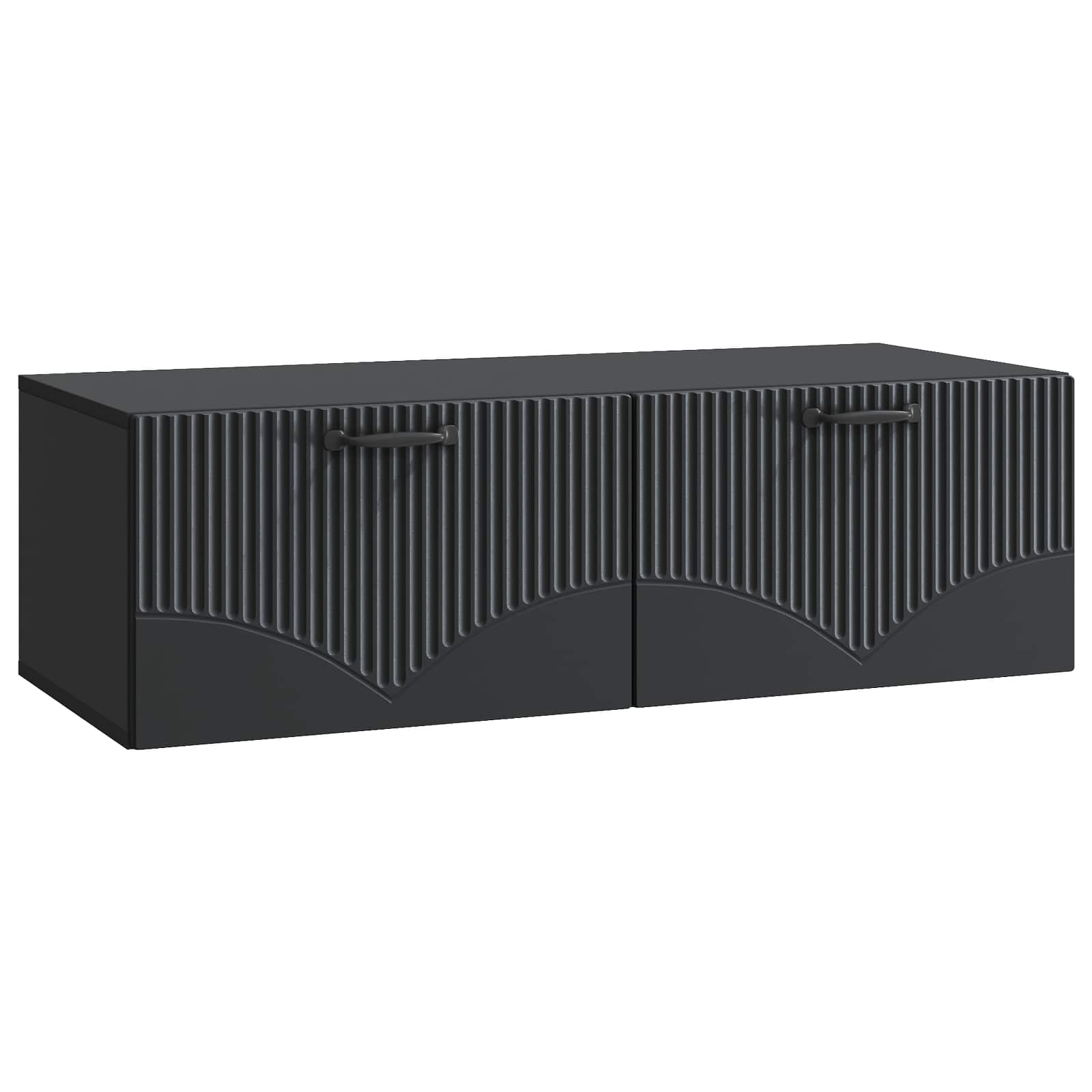 Mobile Porta TV da Muro Montaggio a parete Nero 98 x 41 x 30 cm | homemem39