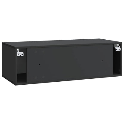 Mobile Porta TV da Muro Montaggio a parete Nero 98 x 41 x 30 cm