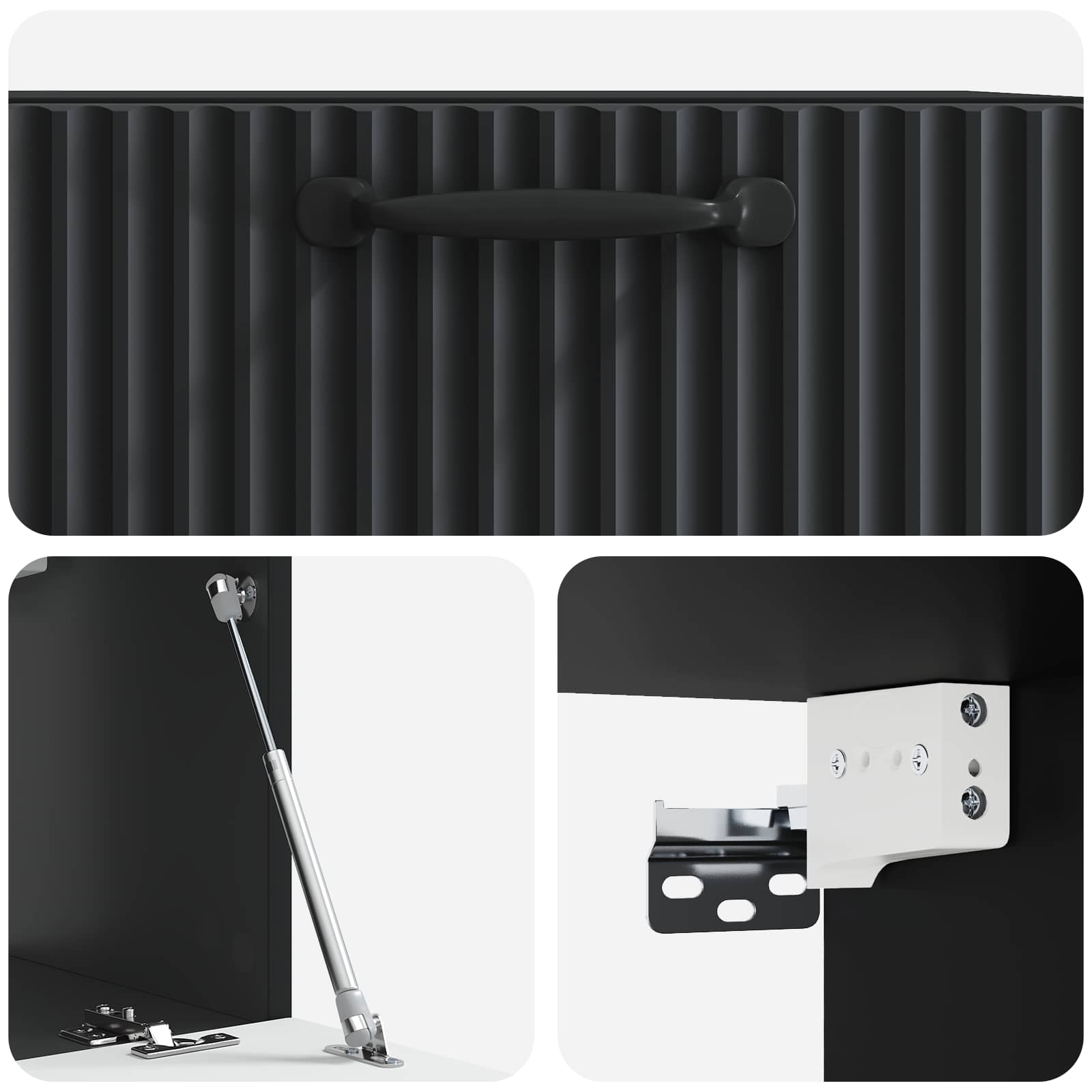 Mobile Porta TV da Muro Nero 59,5 x 31 x 30 cm | homemem39
