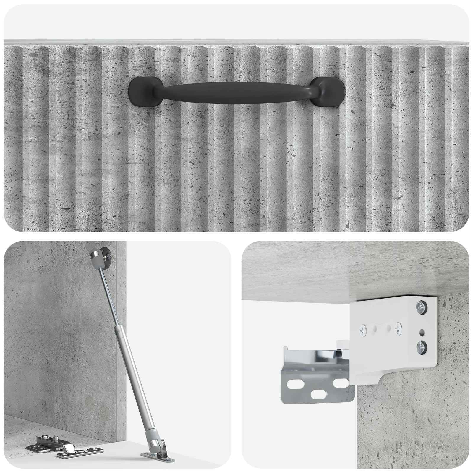 Mobile Porta TV da Muro Grigio Cemento 59,5 x 31 x 30 cm | homemem39