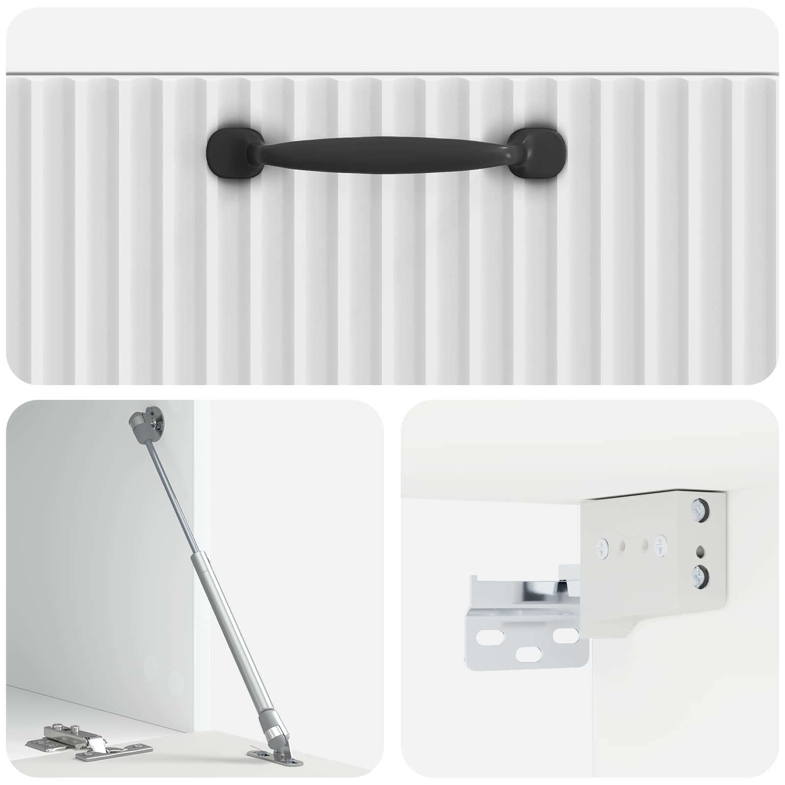 Mobile Porta TV da Muro Bianco Lucido 59,5 x 31 x 30 cm | homemem39