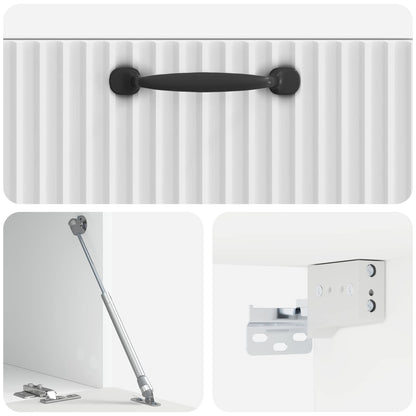 Mobile Porta TV da Muro Bianco Lucido 59,5 x 31 x 30 cm | homemem39