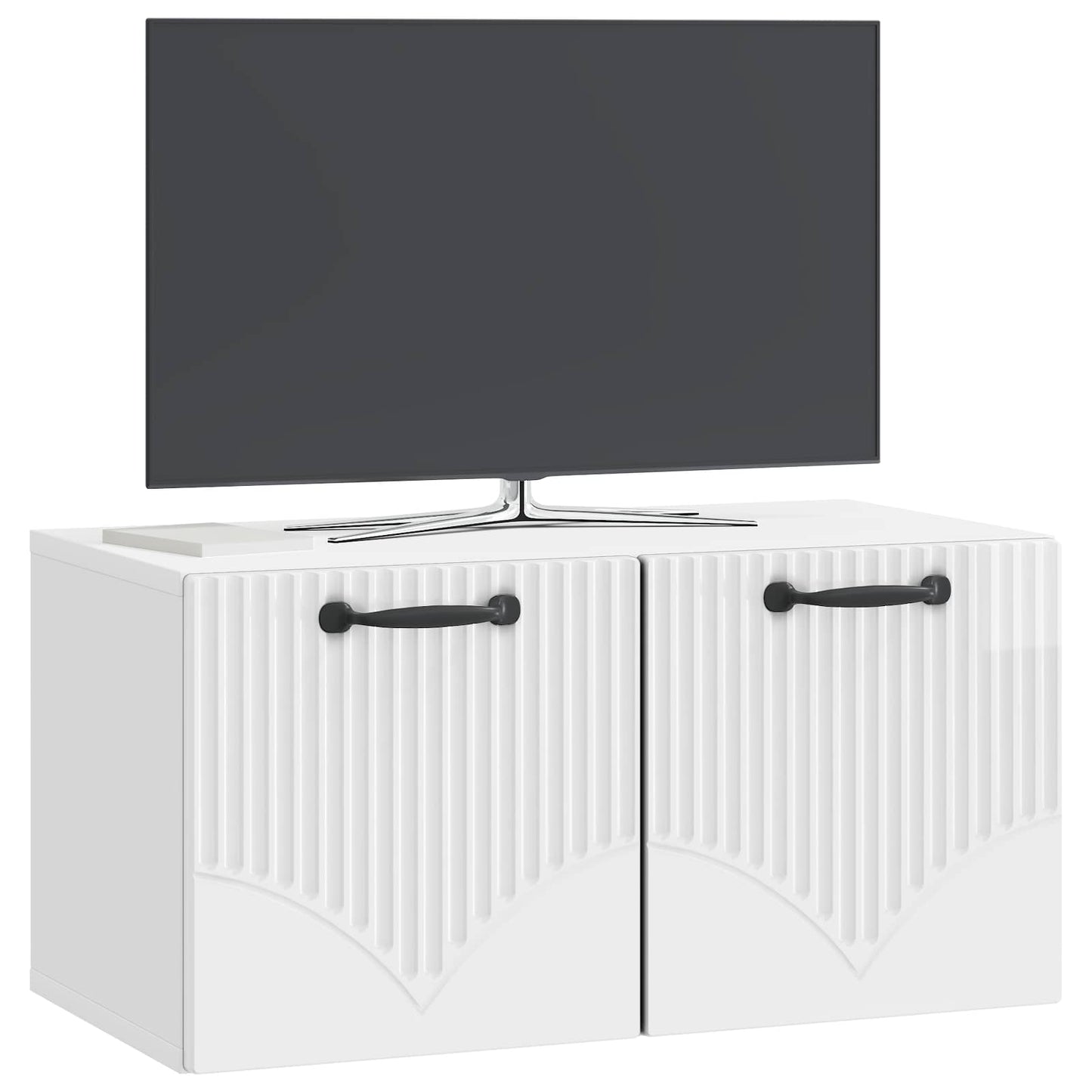 Mobile Porta TV da Muro Bianco Lucido 59,5 x 31 x 30 cm | homemem39