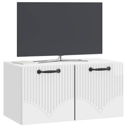 Mobile Porta TV da Muro Bianco Lucido 59,5 x 31 x 30 cm | homemem39