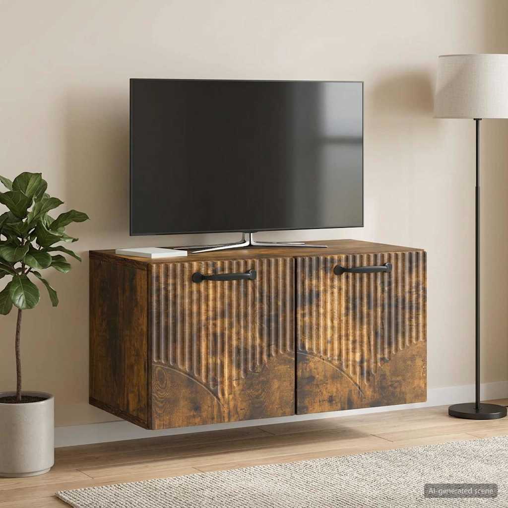 Mobile Porta TV da Muro Rovere Fumo 59,5 x 31 x 30 cm