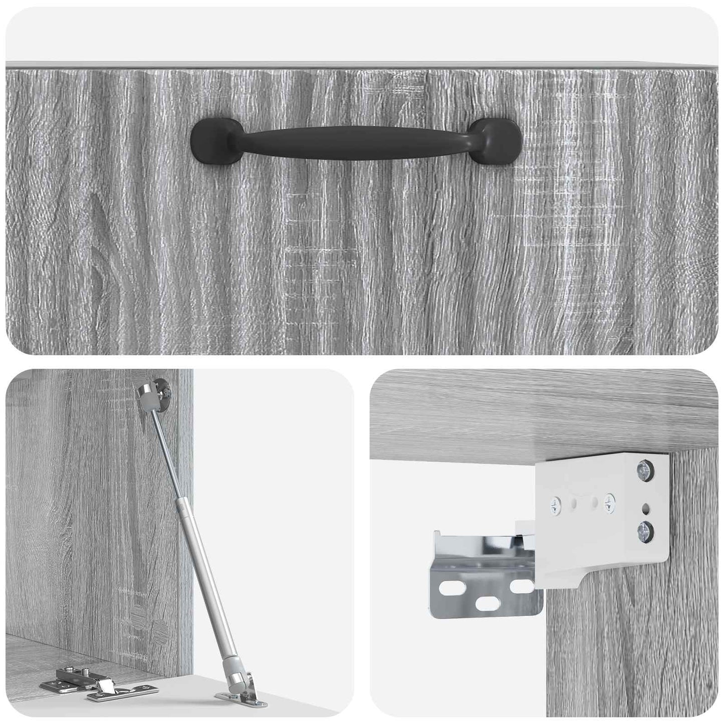 Mobile Porta TV da Muro Grigio Sonoma 59,5 x 31 x 30 cm