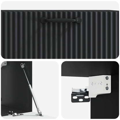 Mobile Porta TV da Muro Nero 78,5 x 31 x 30 cm