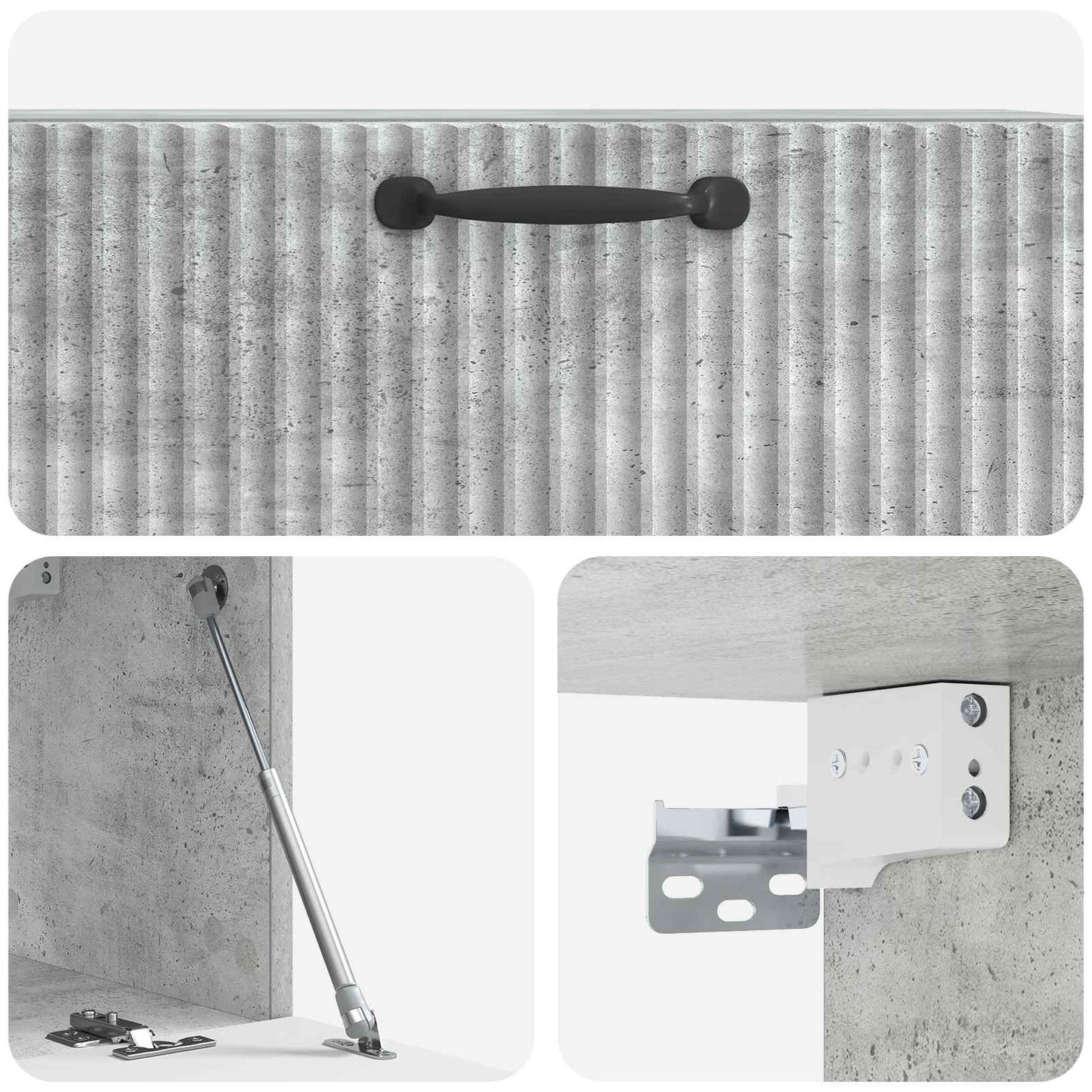 Mobile Porta TV da Muro Grigio Cemento 78,5 x 31 x 30 cm
