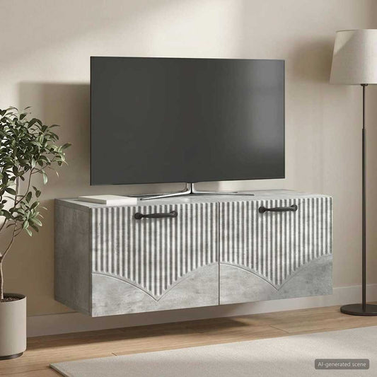 Mobile Porta TV da Muro Grigio Cemento 78,5 x 31 x 30 cm