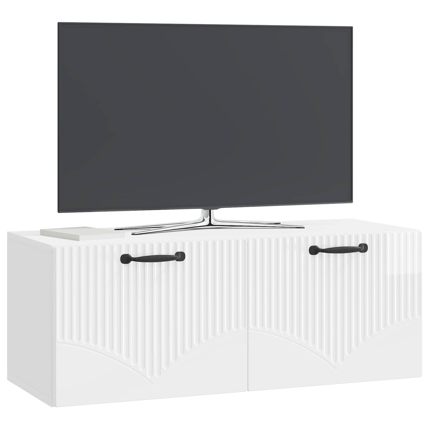 Mobile Porta TV da Muro Bianco Lucido 78,5 x 31 x 30 cm | homemem39