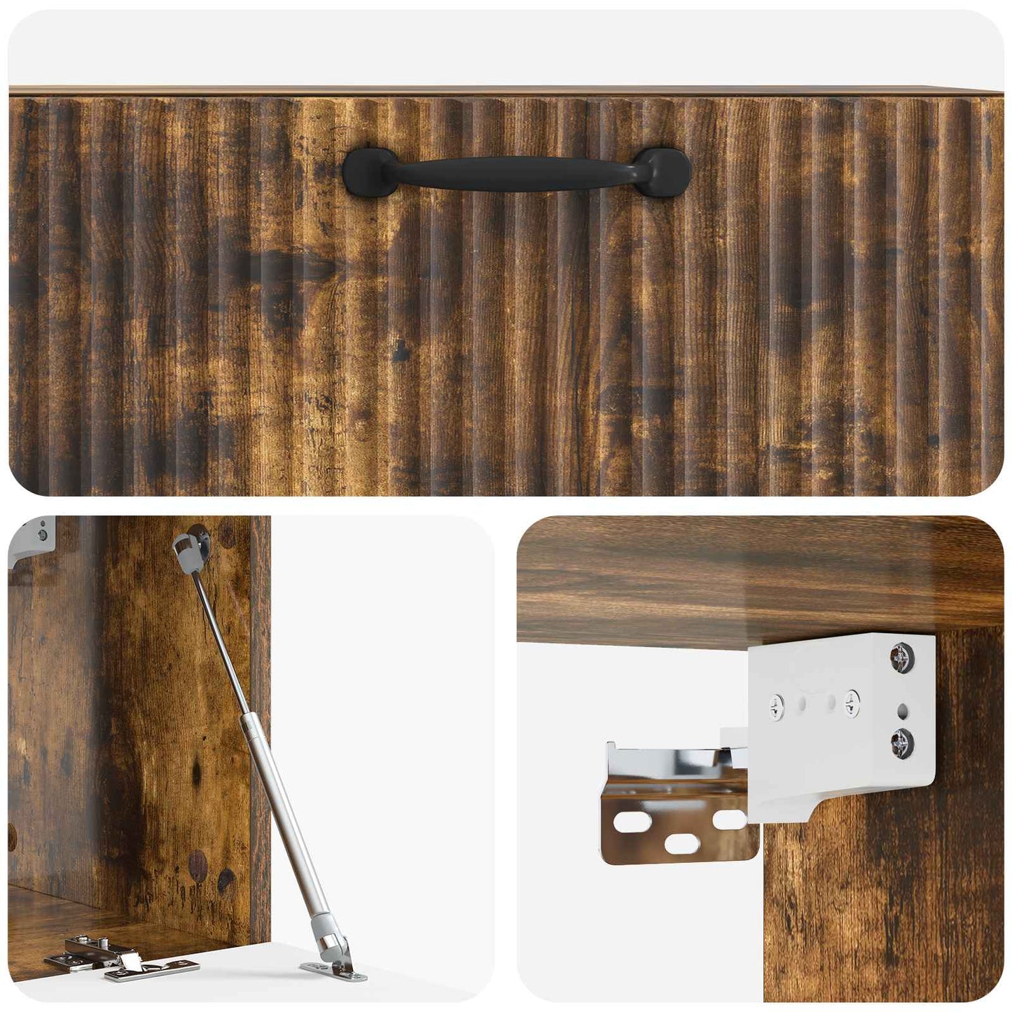 Mobile Porta TV da Muro Rovere Fumo 78,5 x 31 x 30 cm