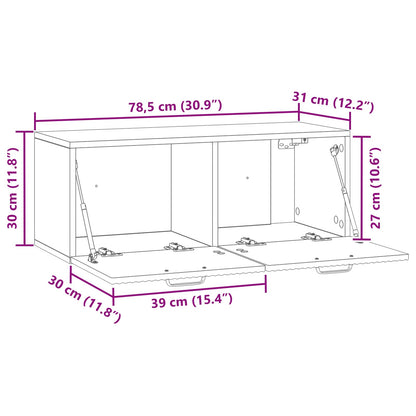 Mobile Porta TV da Muro Grigio Sonoma 78,5 x 31 x 30 cm | homemem39