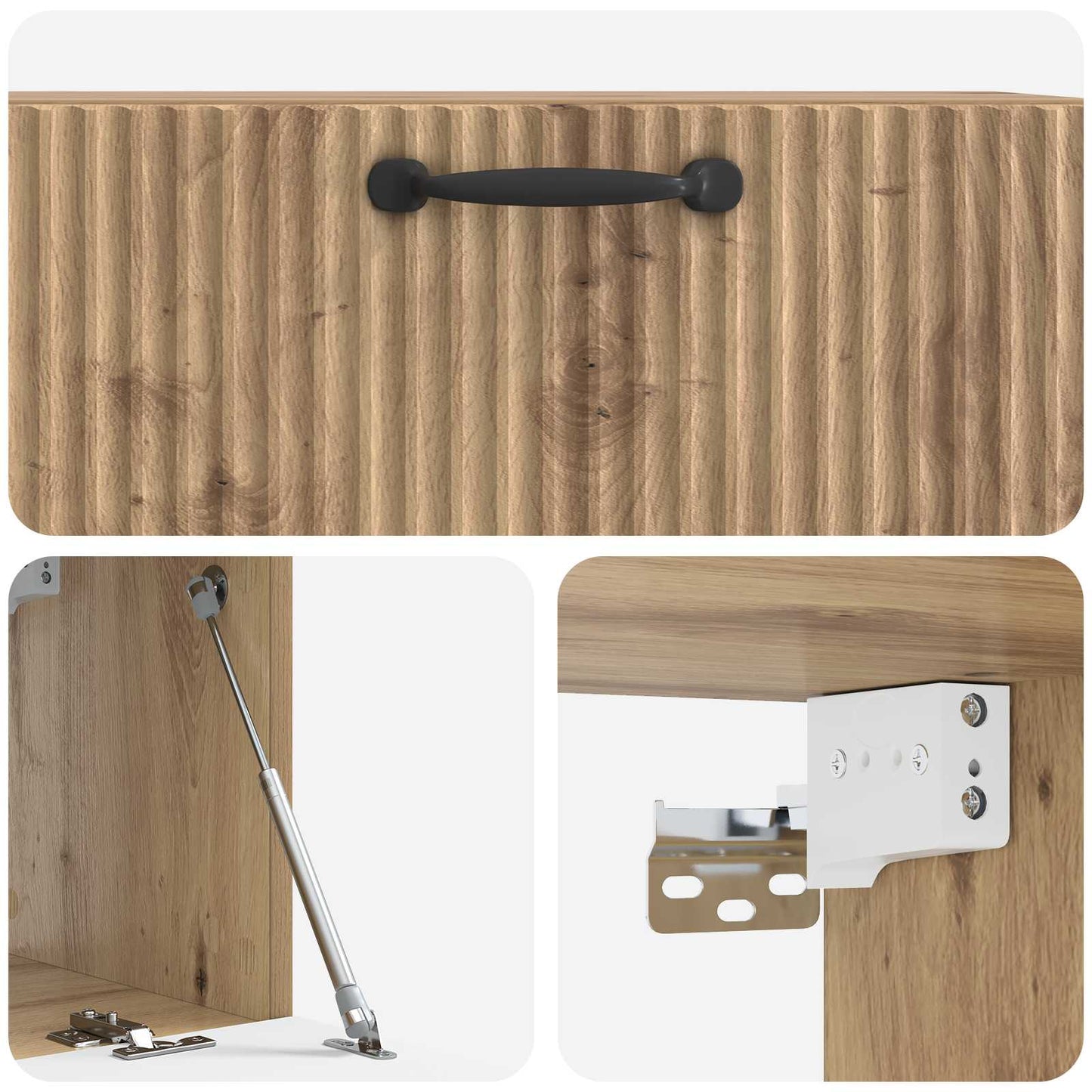 Mobile Porta TV da Muro Rovere Artigianale 78,5 x 31 x 30 cm | homemem39