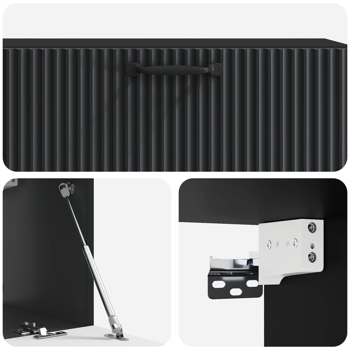 Mobile Porta TV da Muro Montaggio a parete Nero 98 x 31 x 30 cm | homemem39