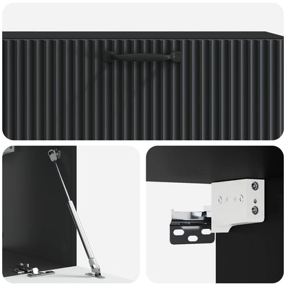 Mobile Porta TV da Muro Montaggio a parete Nero 98 x 31 x 30 cm