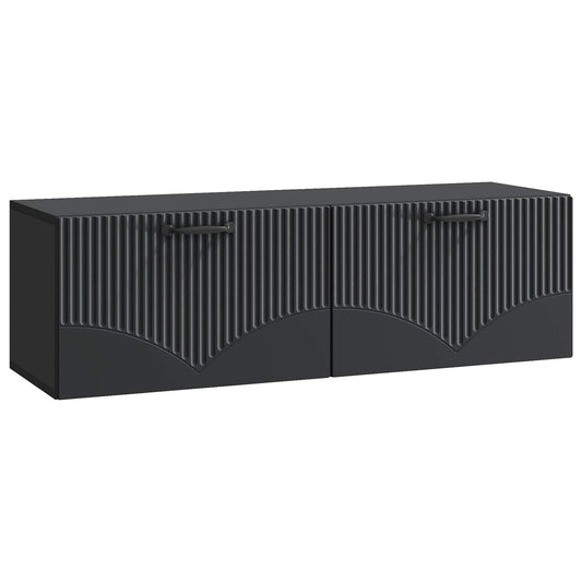Mobile Porta TV da Muro Montaggio a parete Nero 98 x 31 x 30 cm