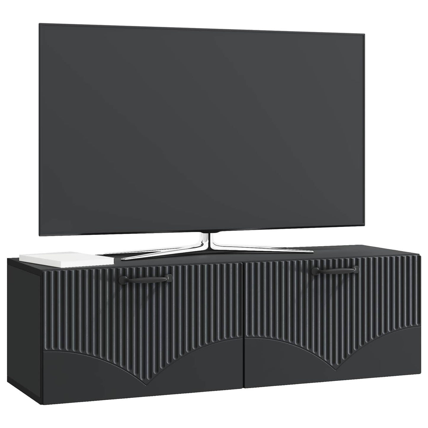 Mobile Porta TV da Muro Montaggio a parete Nero 98 x 31 x 30 cm