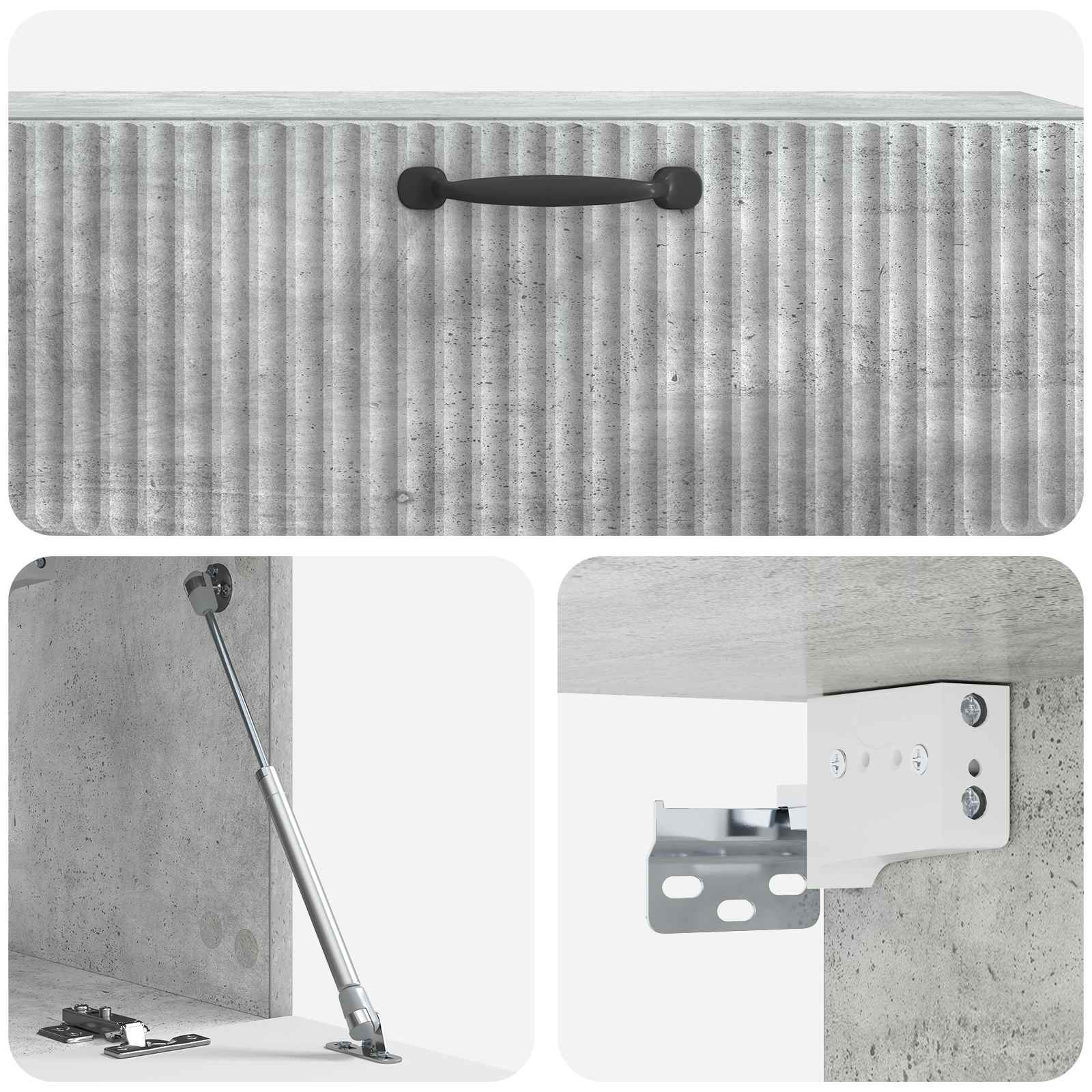 Mobile Porta TV da Muro Grigio Cemento 98 x 31 x 30 cm | homemem39