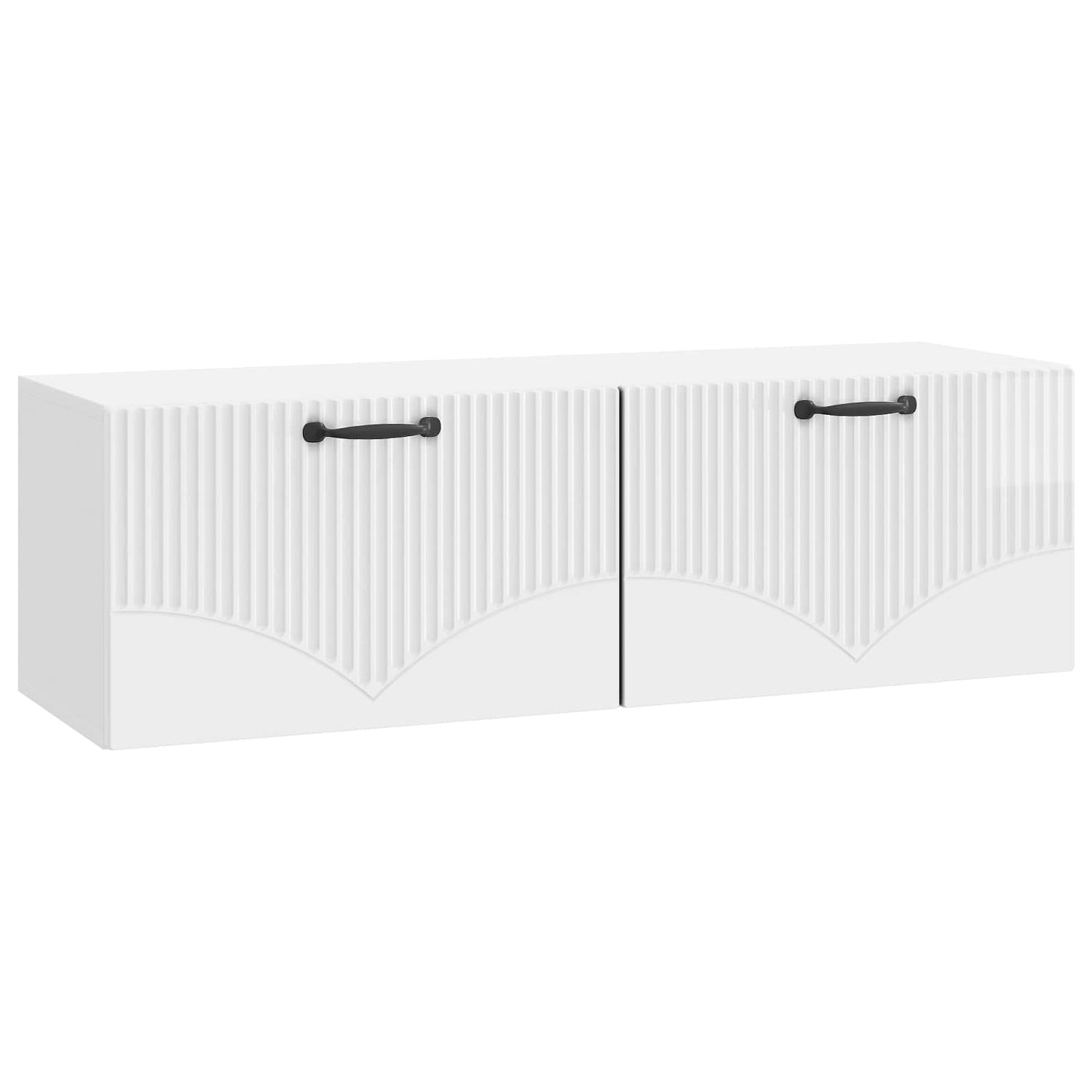Mobile Porta TV da Muro Bianco Lucido 98 x 31 x 30 cm