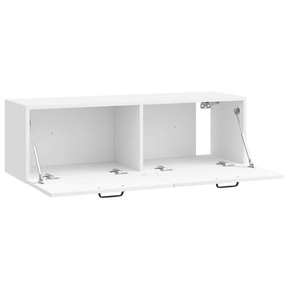 Mobile Porta TV da Muro Bianco Lucido 98 x 31 x 30 cm | homemem39