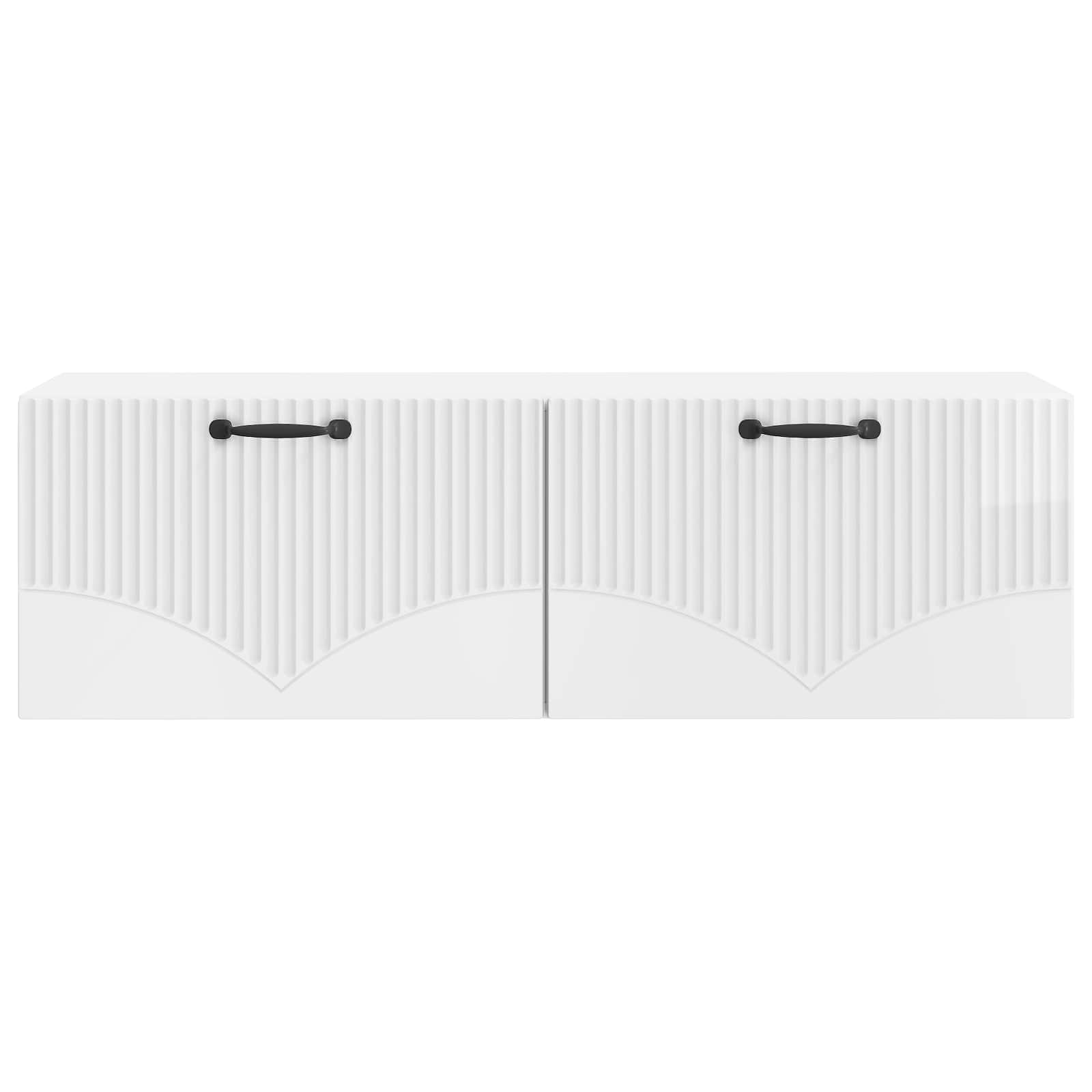 Mobile Porta TV da Muro Bianco Lucido 98 x 31 x 30 cm | homemem39
