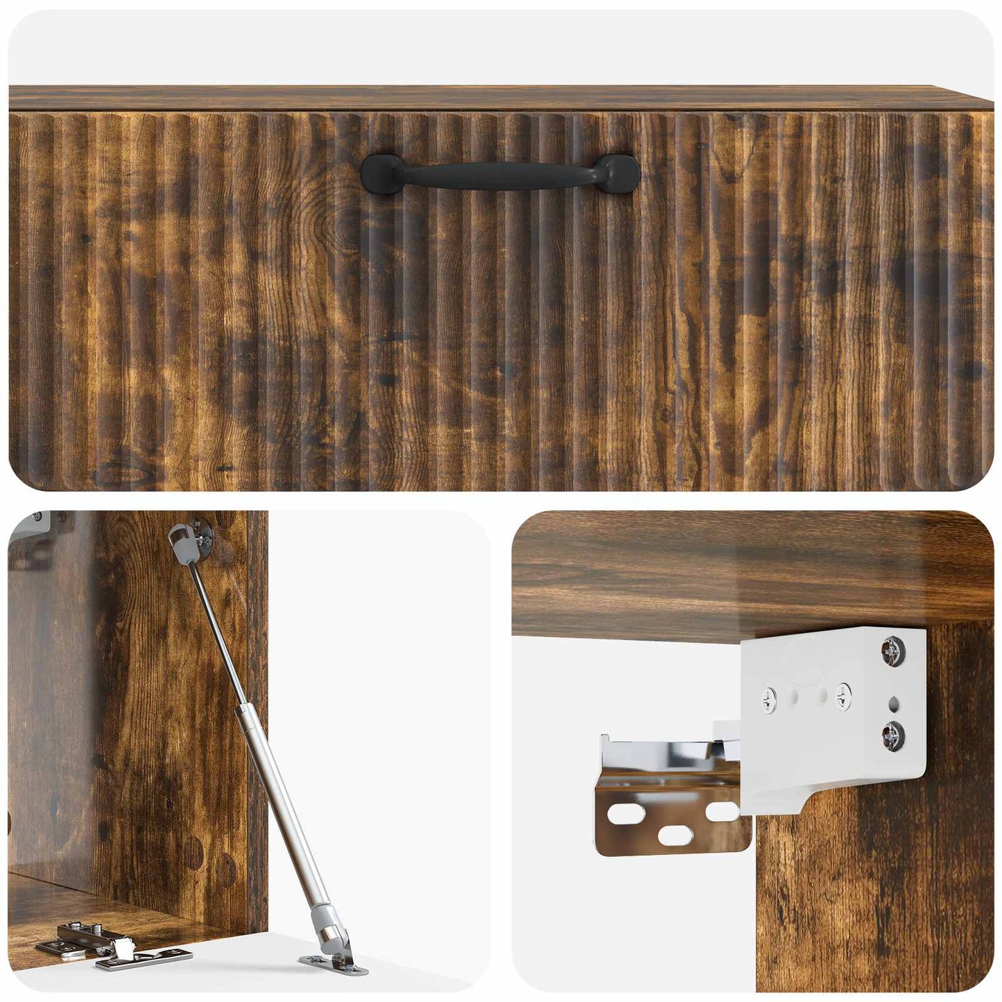 Mobile Porta TV da Muro Rovere Fumo 98 x 31 x 30 cm
