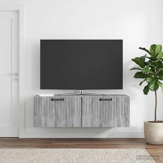 Mobile Porta TV da Muro Grigio Sonoma 98 x 31 x 30 cm