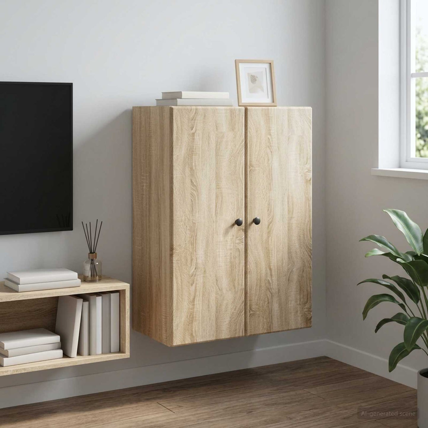 Mobiletto a muro Rovere Sonoma 66 x 34,5 x 90 cm | homemem39
