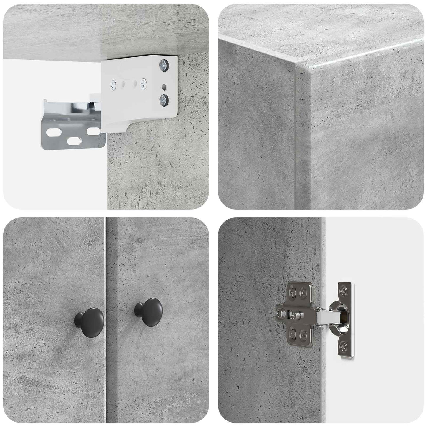 Mobiletto a muro Grigio Cemento 66 x 34,5 x 90 cm | homemem39
