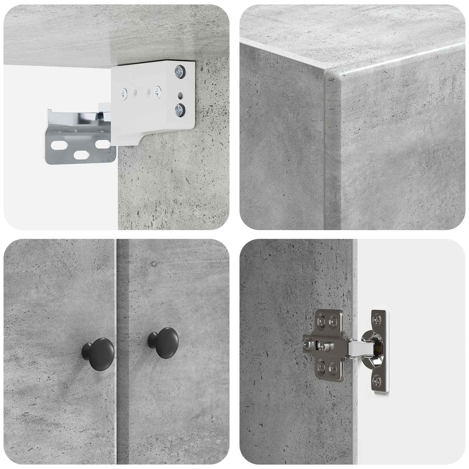 Mobiletto a muro Grigio Cemento 66 x 34,5 x 90 cm | homemem39