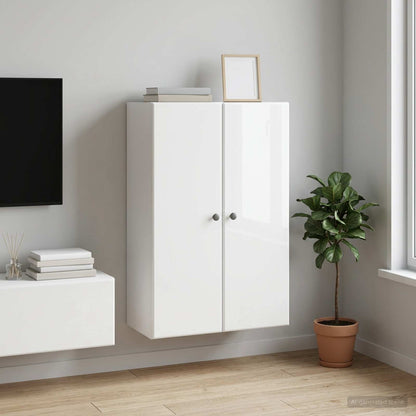 Mobiletto a muro Bianco Lucido 66 x 34,5 x 90 cm | homemem39