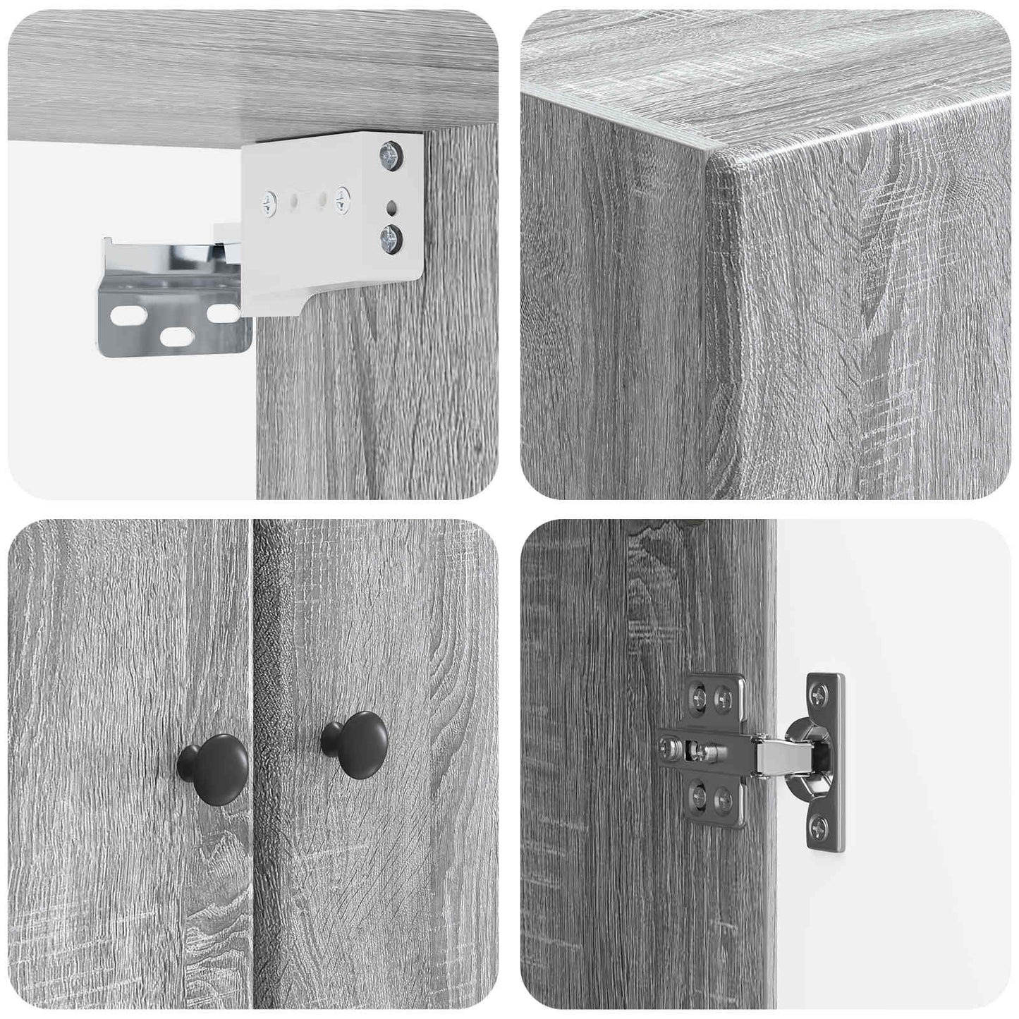 Mobiletto a muro Sonoma grigio 66 x 34,5 x 90 cm | homemem39