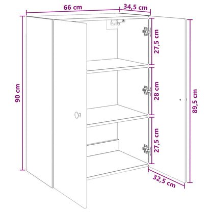 Mobiletto a muro Legno antico 66 x 34,5 x 90 cm | homemem39