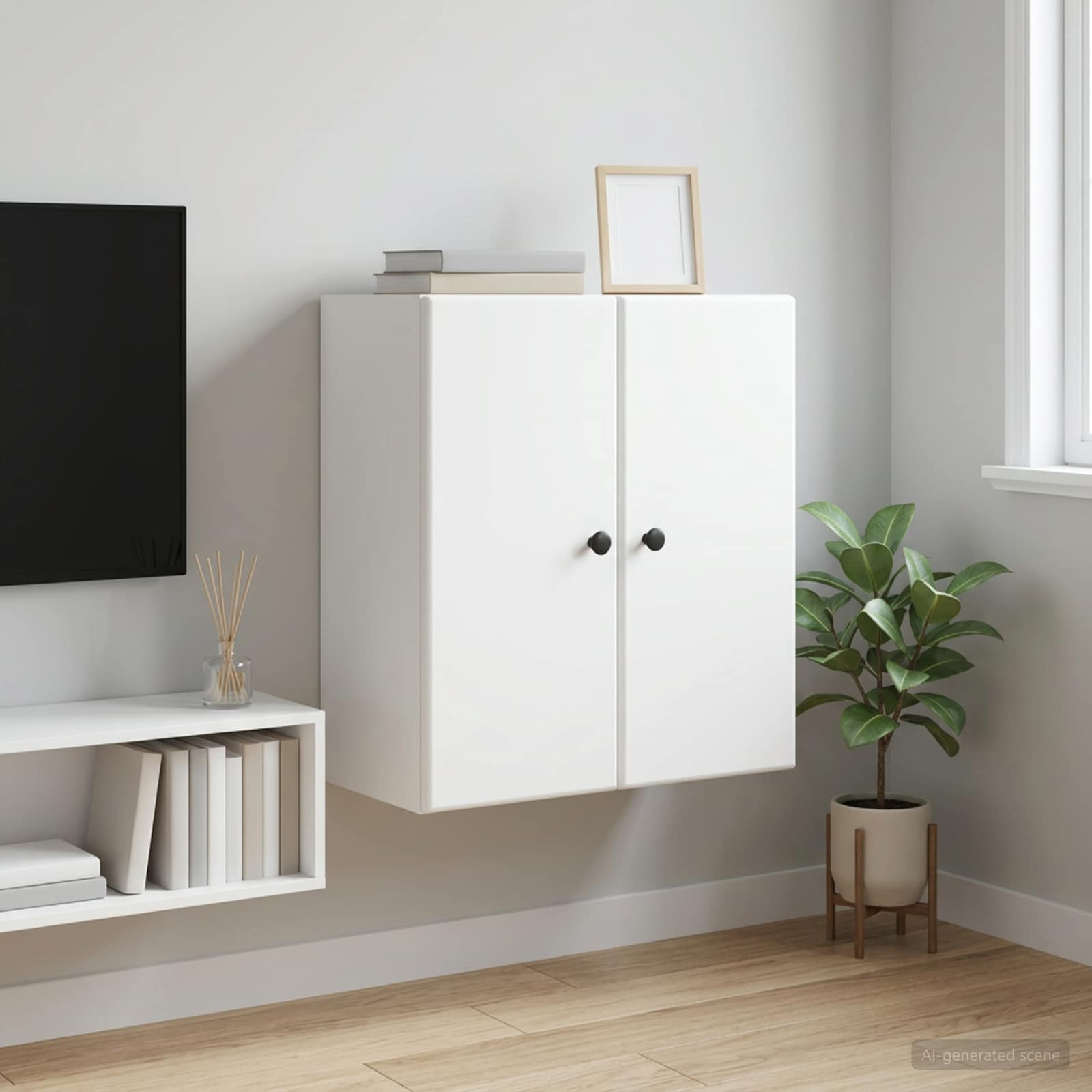 Mobiletto a muro Bianco 59 x 31 x 60 cm Legno ingegnerizzato | homemem39