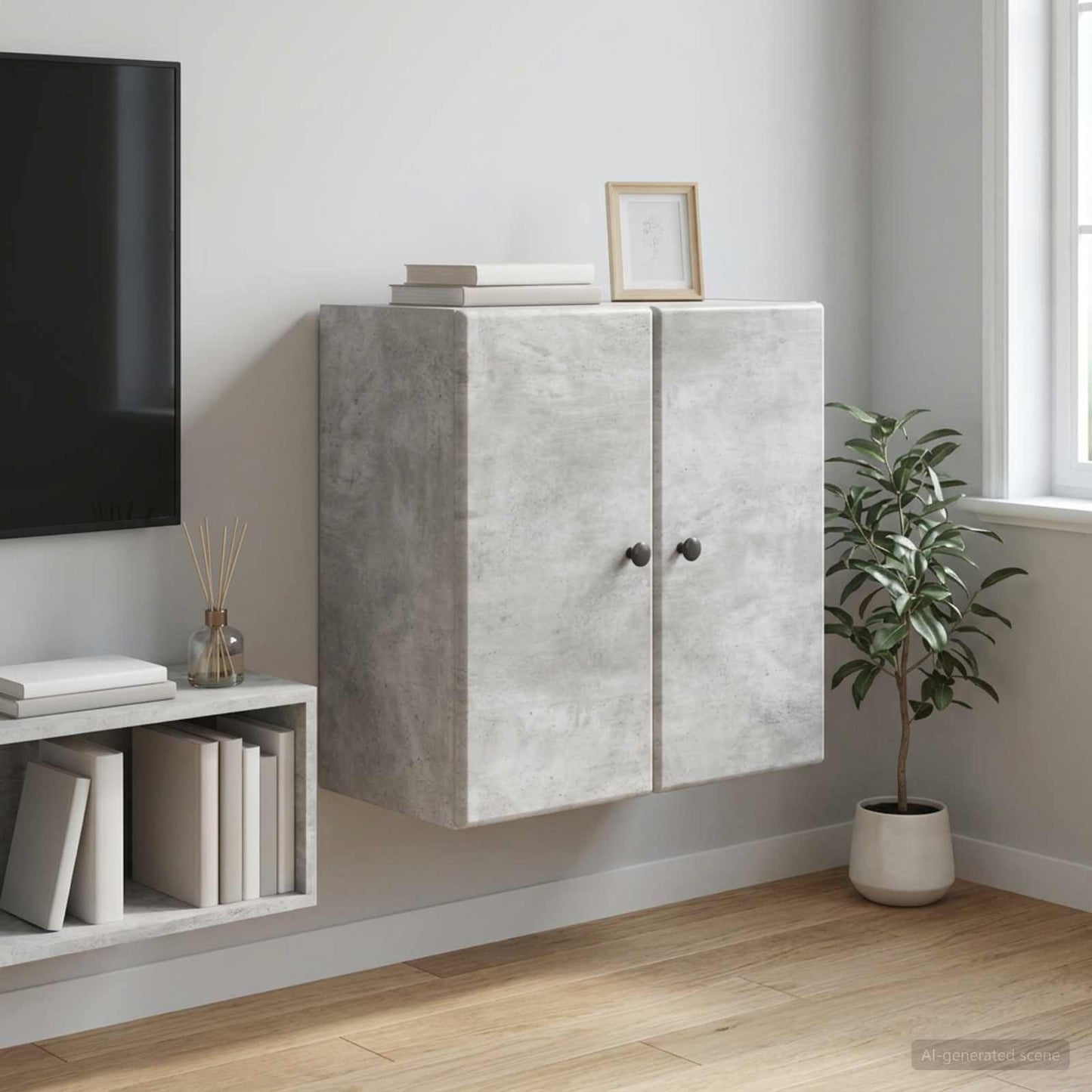 Mobiletto a muro Grigio Cemento 59 x 31 x 60 cm | homemem39