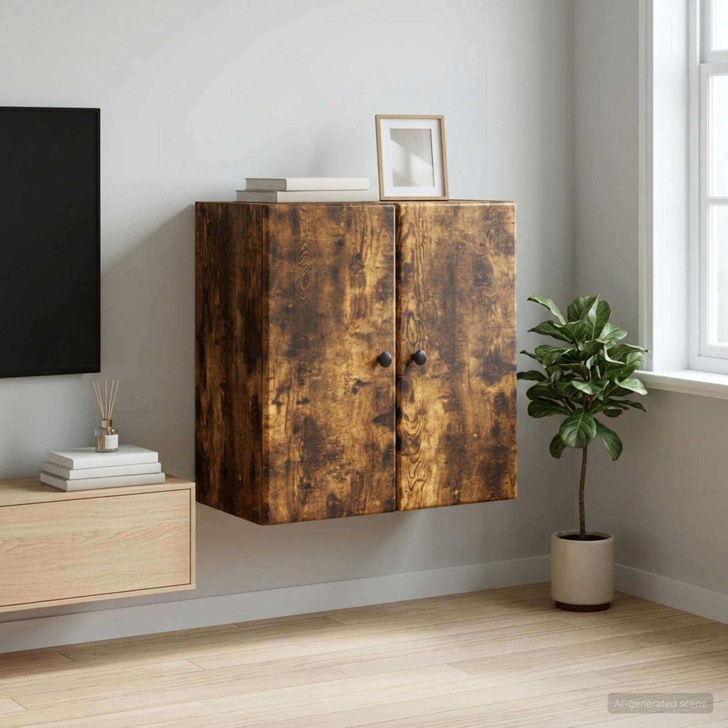 Mobiletto a muro Rovere Fumo 59 x 31 x 60 cm | homemem39