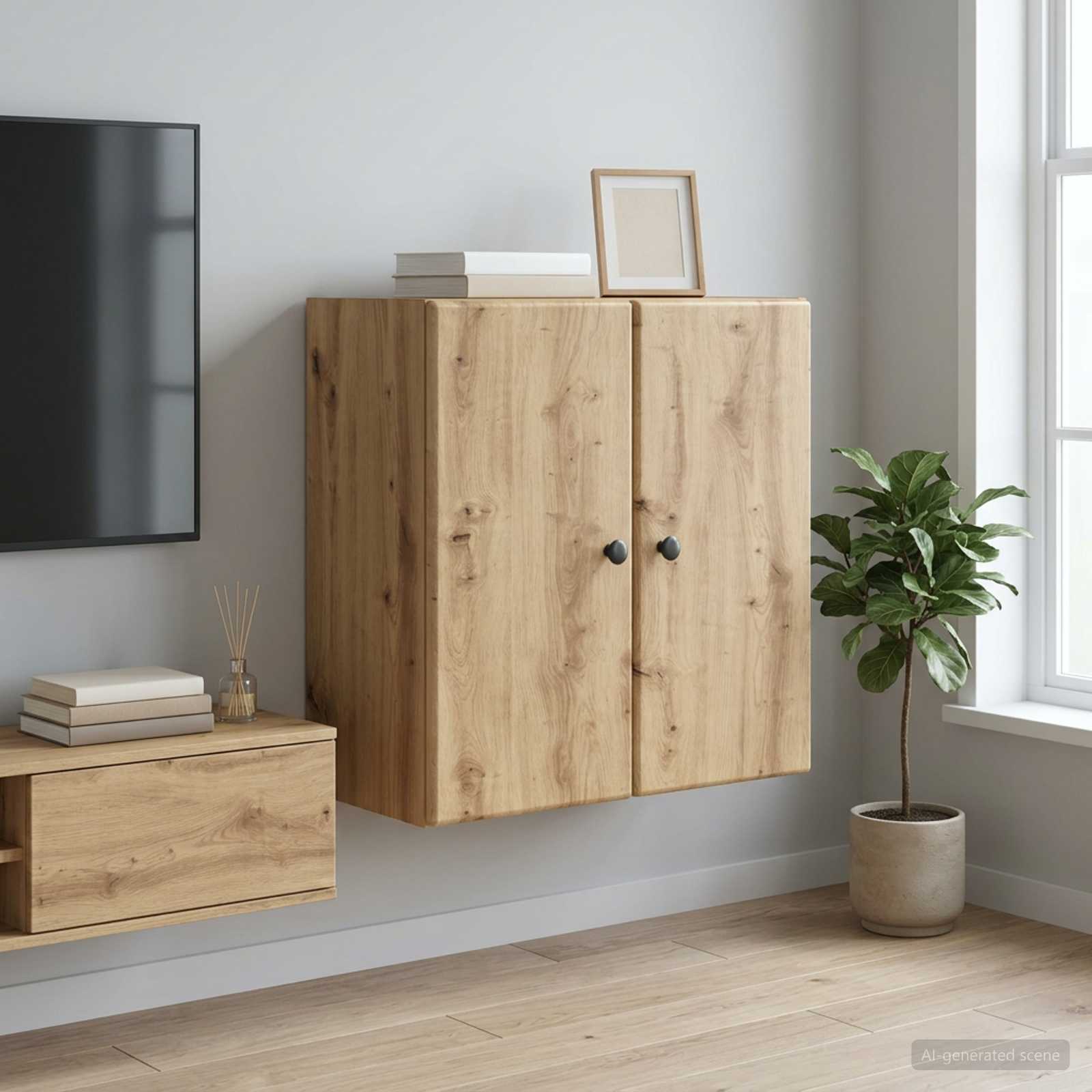 Mobiletto a muro 59 x 31 x 60 cm Legno ingegnerizzato | homemem39