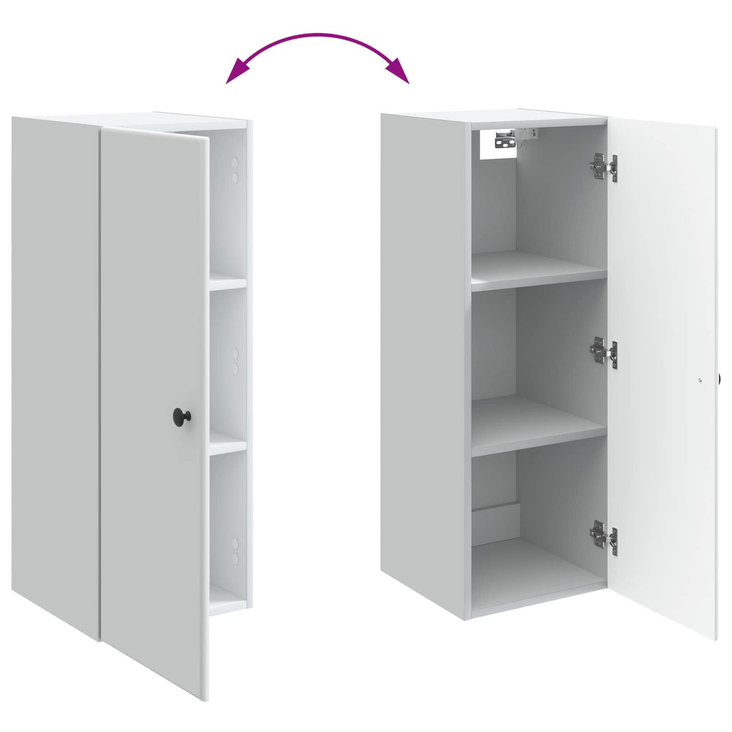 Mobiletto a muro Bianco 33 x 34,5 x 90 cm Legno ingegnerizzato | homemem39