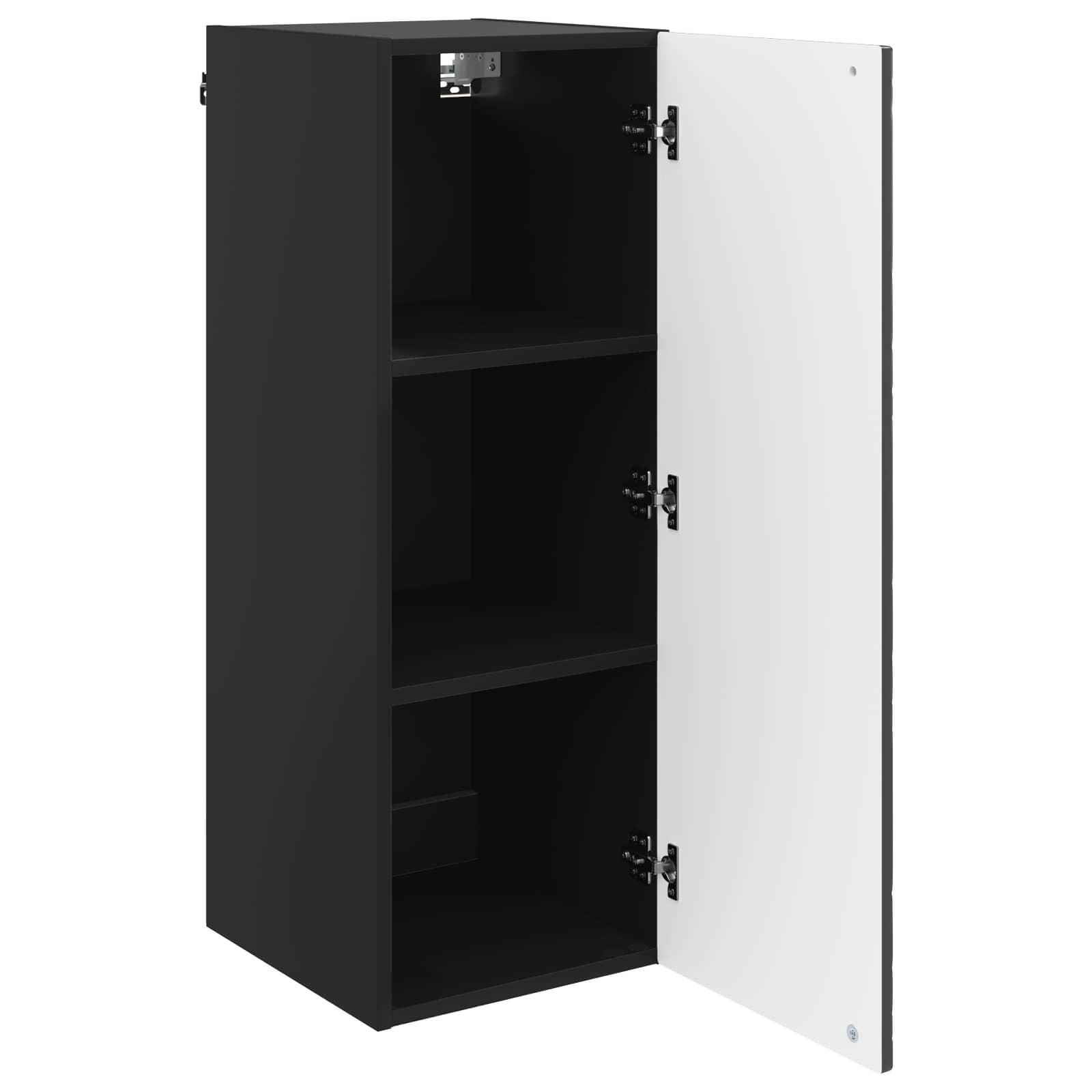 Mobiletto a muro Nero 33 x 34,5 x 90 cm Legno ingegnerizzato | homemem39