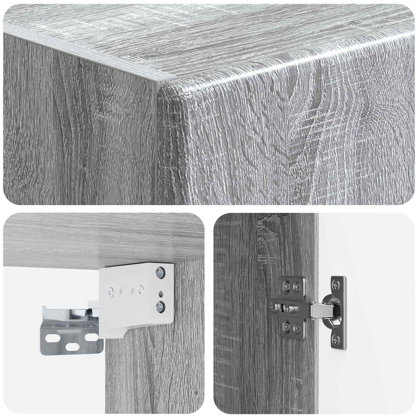 Mobiletto a muro Sonoma grigio 33 x 34,5 x 90 cm | homemem39