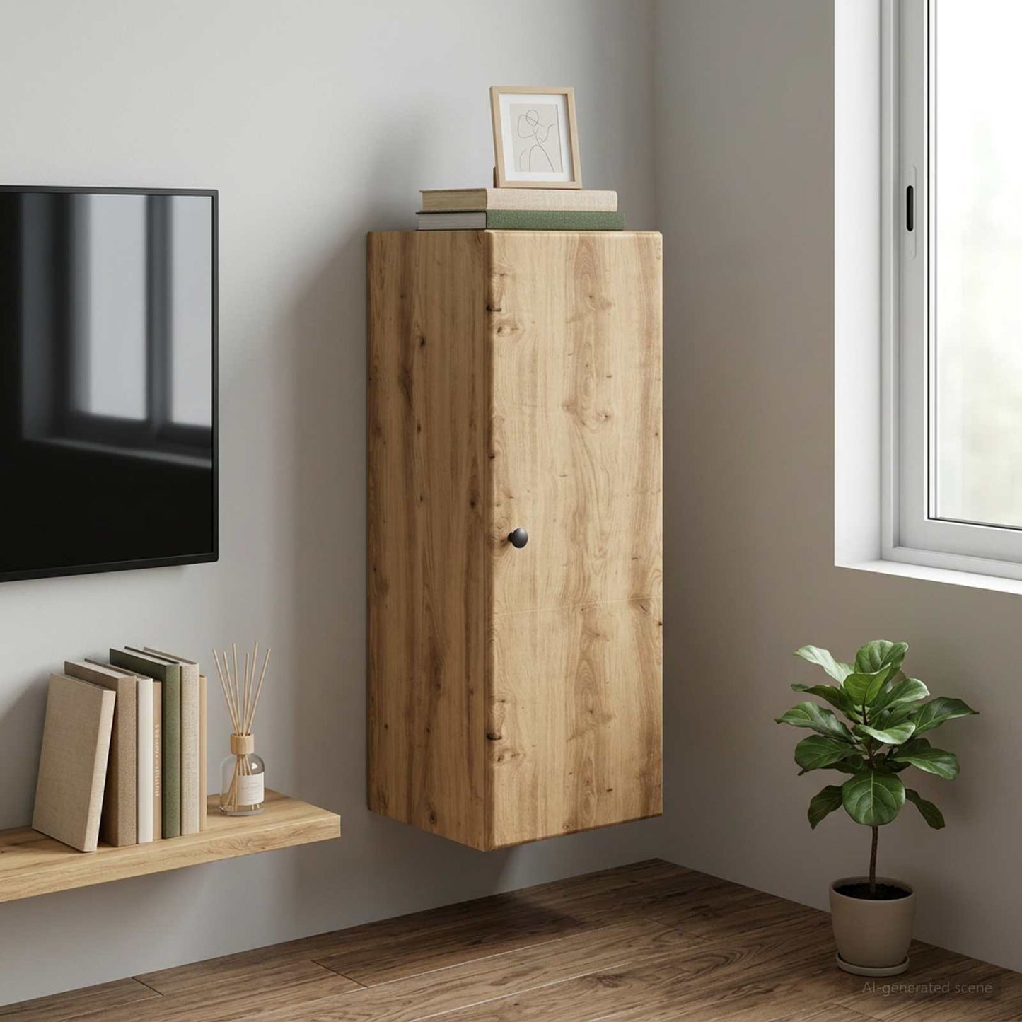 Mobiletto a muro 33 x 34,5 x 90 cm Legno ingegnerizzato | homemem39