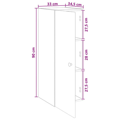 Mobiletto a muro 33 x 34,5 x 90 cm Legno ingegnerizzato | homemem39