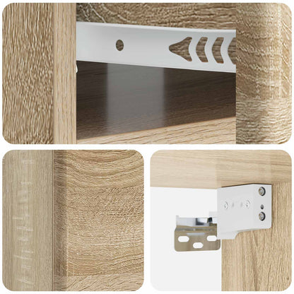 Mobiletto da notte a muro 2 pcs Rovere Sonoma 49 x 34,5 x 20 cm | homemem39