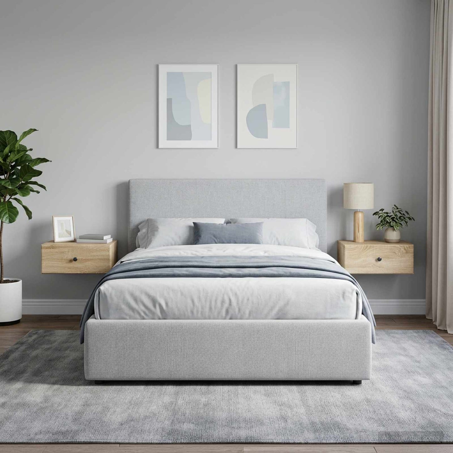 Mobiletto da notte a muro 2 pcs Rovere Sonoma 49 x 34,5 x 20 cm | homemem39