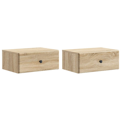 Mobiletto da notte a muro 2 pcs Rovere Sonoma 49 x 34,5 x 20 cm | homemem39