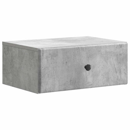 Mobiletto da notte a muro con cassetto 2 pcs Grigio Cemento | homemem39