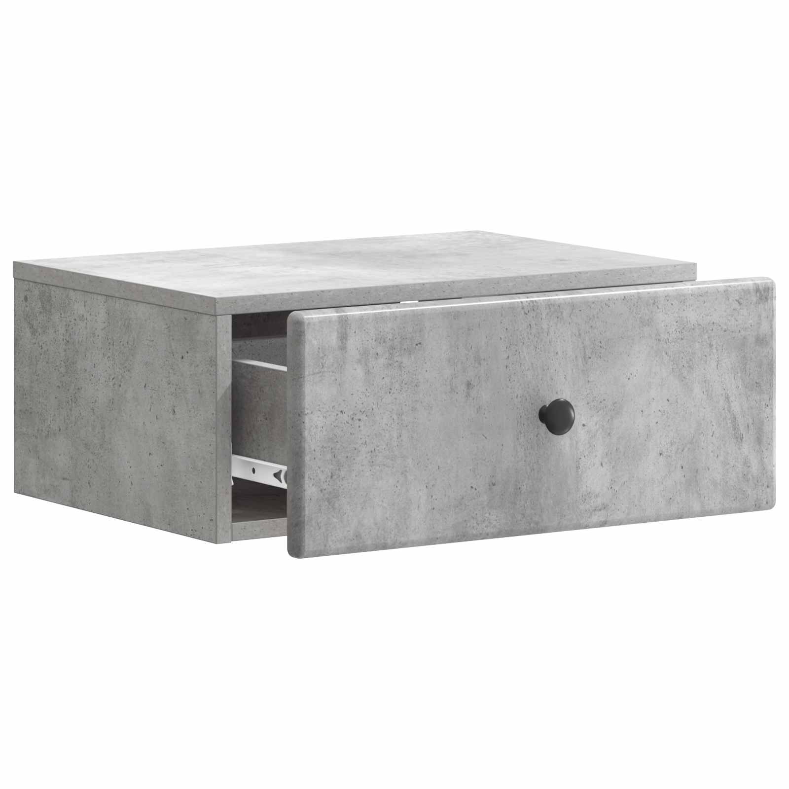 Mobiletto da notte a muro con cassetto 2 pcs Grigio Cemento | homemem39