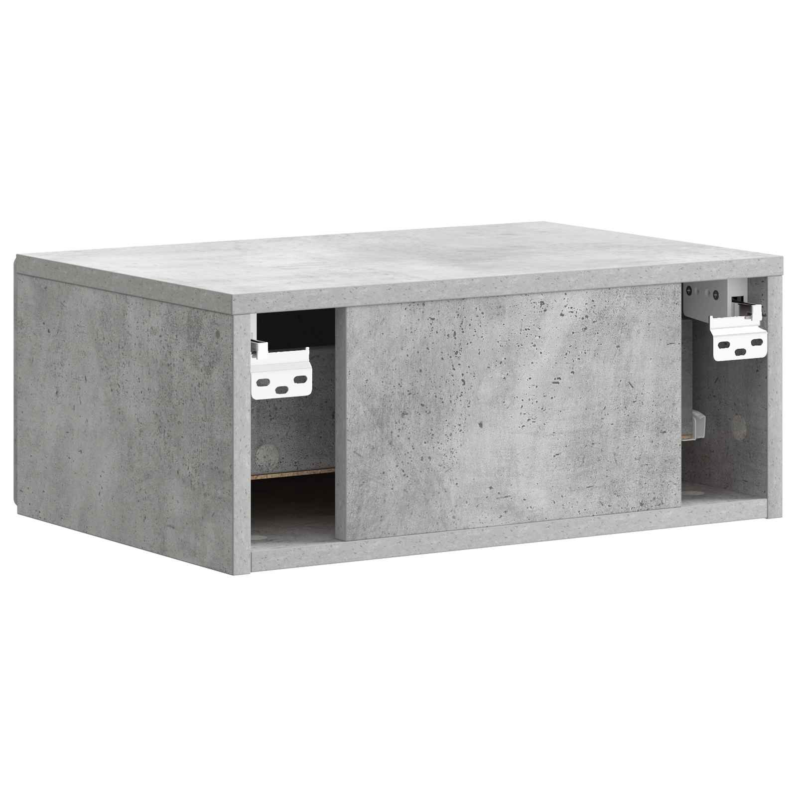 Mobiletto da notte a muro con cassetto 2 pcs Grigio Cemento | homemem39